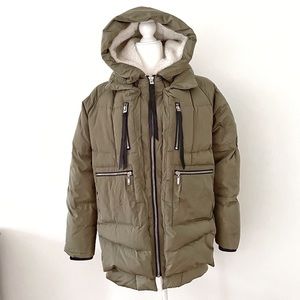 Orolay down jacket coat maternity or non-maternity, medium olive green